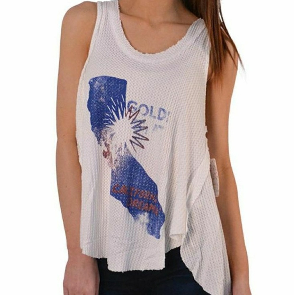 Free People California Dreamin Waffle Knit Tank