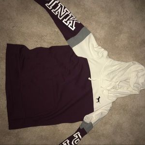 Maroon and Ivory PINK hoodie