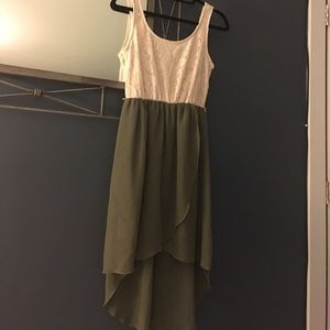Green and tan dress