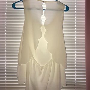 Open back cream tank top