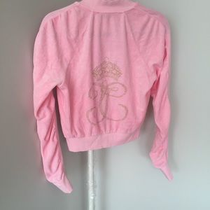 Juicy couture velour raffled sleeve track jacket S
