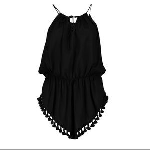 High Tassle Trim Playsuit [BLACK, NEVER WORN]