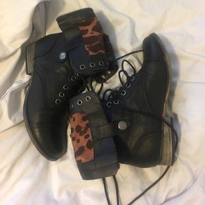 Barely worn combat style lace up boots