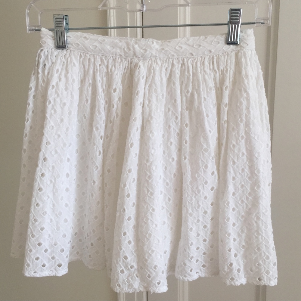 TOPSHOP White Eyelet Skirt
