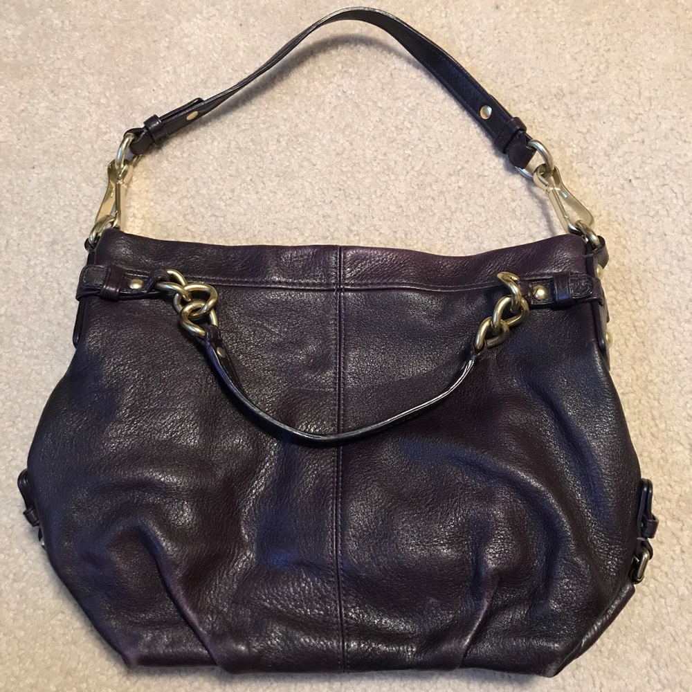 Leather Coach purse (plum color)