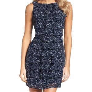 Adrianna Papell polka dot ruffle dress