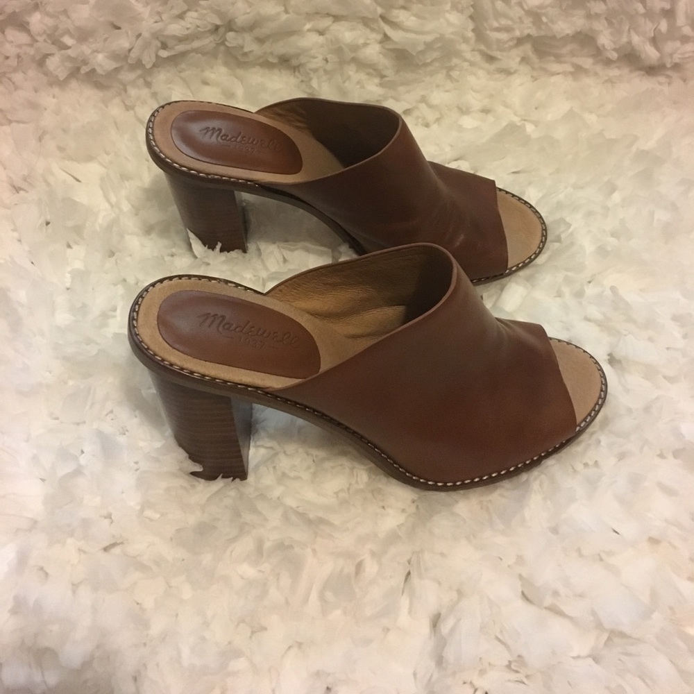 Finch Madewell peep toe mules