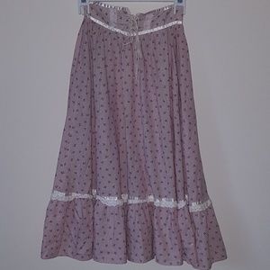Vintage Gunne Sax Lace-up Midi Skirt