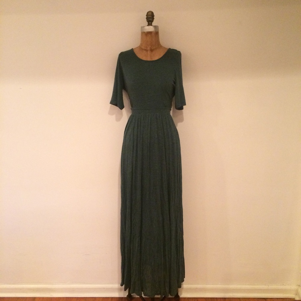 Anthropologie Bordeaux Knit Maxi Dress in Green