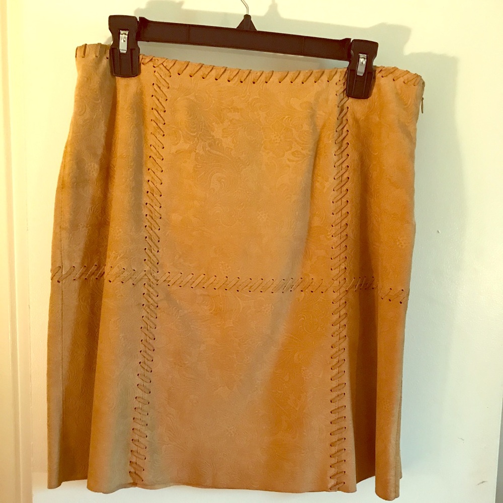 Suede mini skirt
