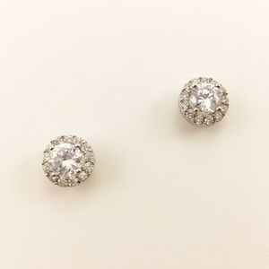 🐾Jenna Halo Studded Cubic Zirconia Stud Earrings