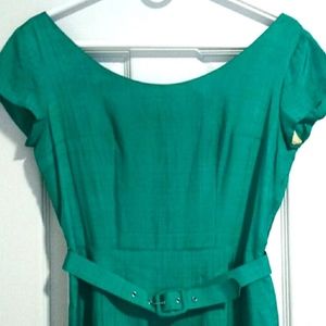 Vintage 1950s/60s emerald green wiggle dress S