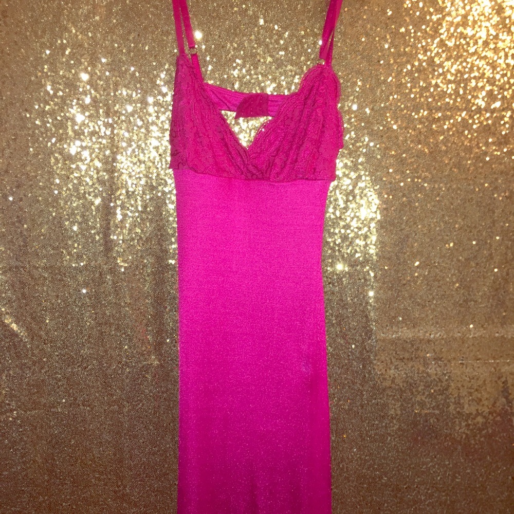 Hot Pink Marciano Knee Length Cocktail Party Dress