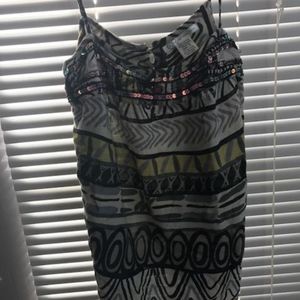 Patterned Sequin Tie Top