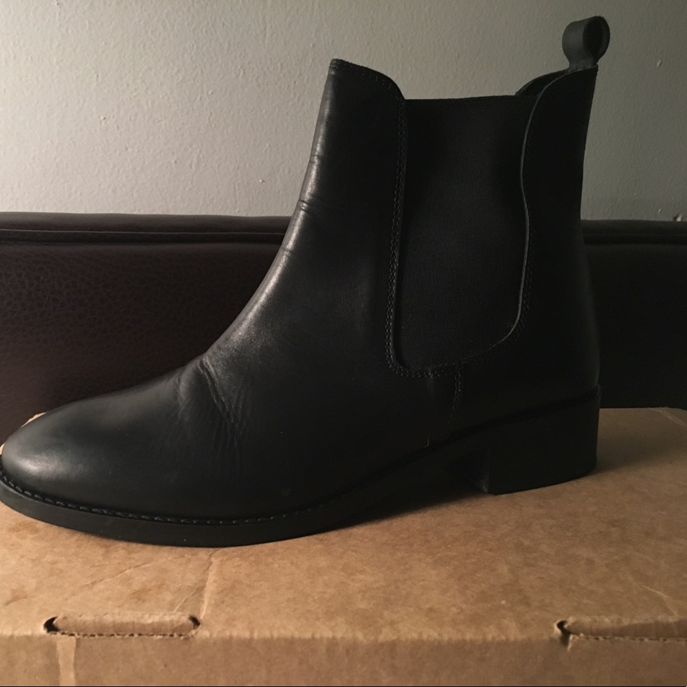 Black calf black booties