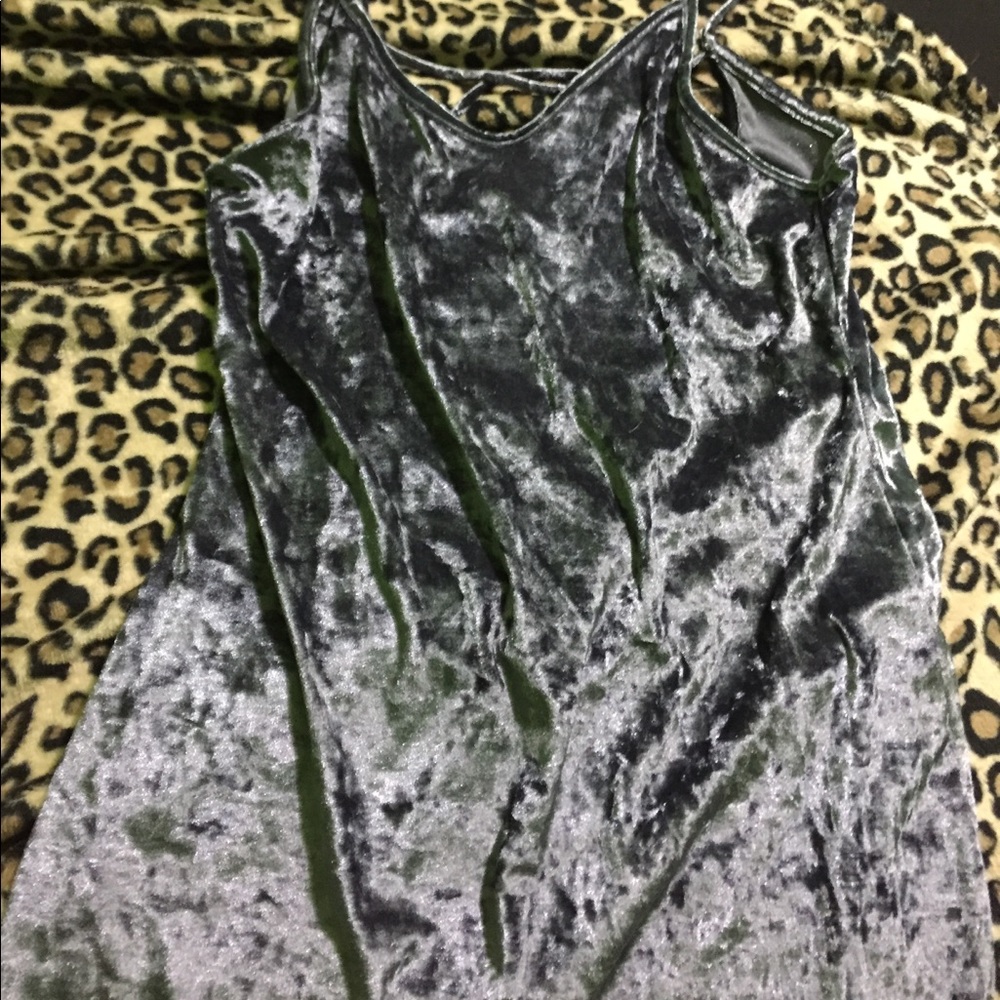 Blue velvet dress