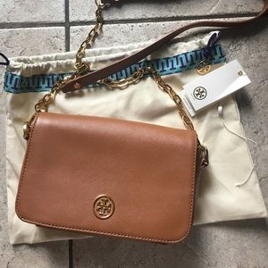 Tory Burch Brown Leather Cross Body Purse