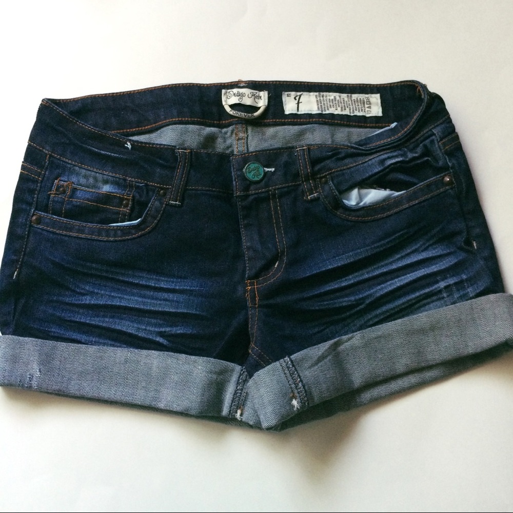 Indigo Distressed Jean shorts