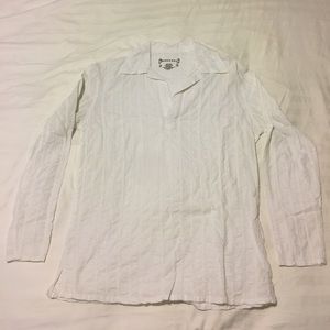 Positano white pull over linen shirt