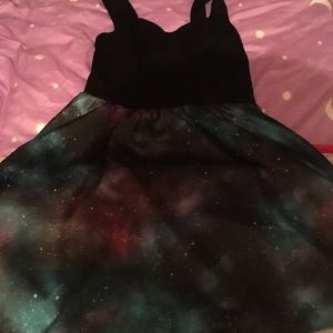 Galaxy print space dress hot topic