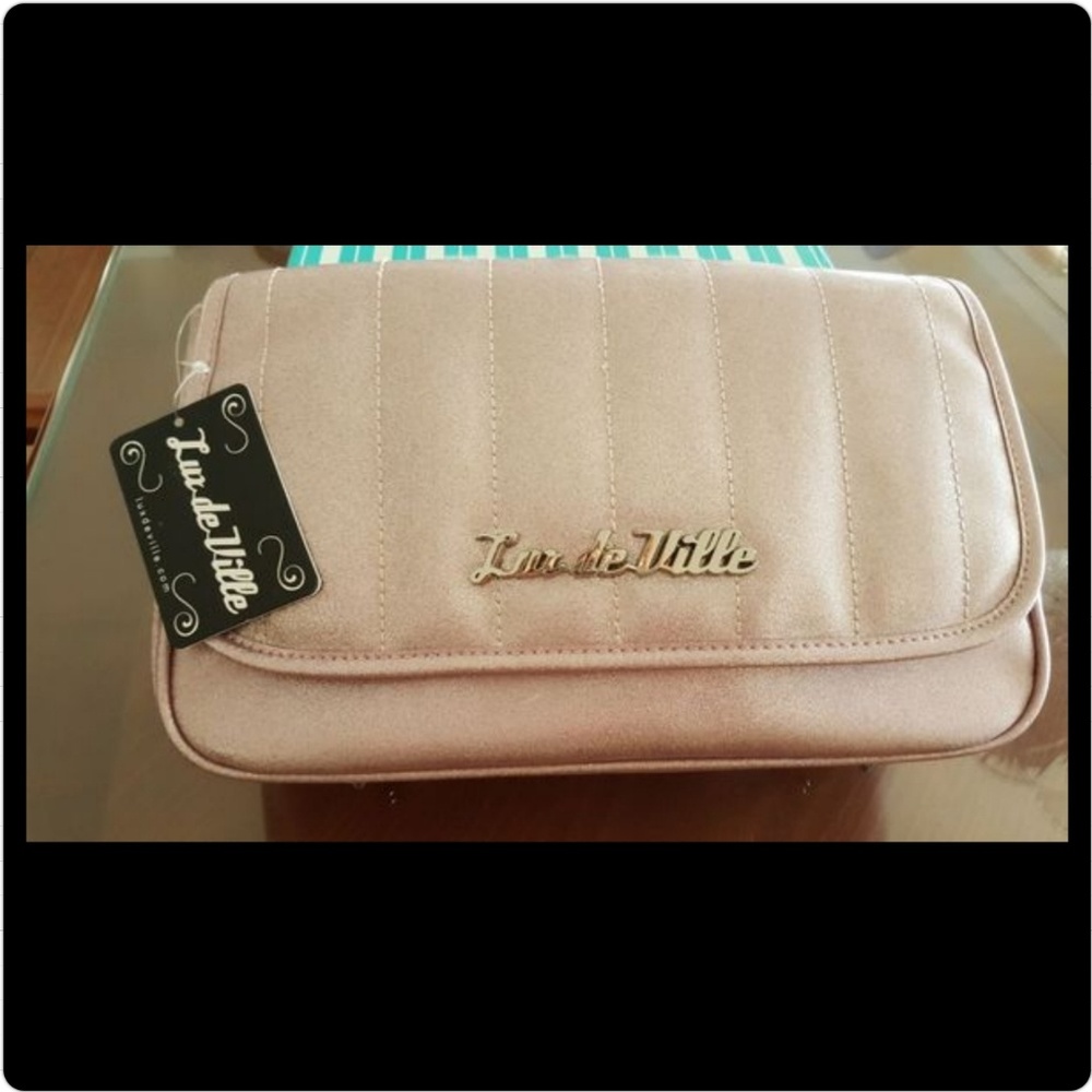Lux de Ville,  soft glitter pink , retro, purse