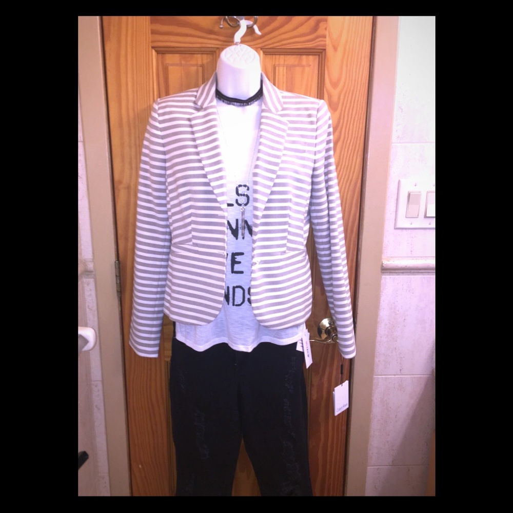 NWT Calvin Klein Striped Blazer 6P
