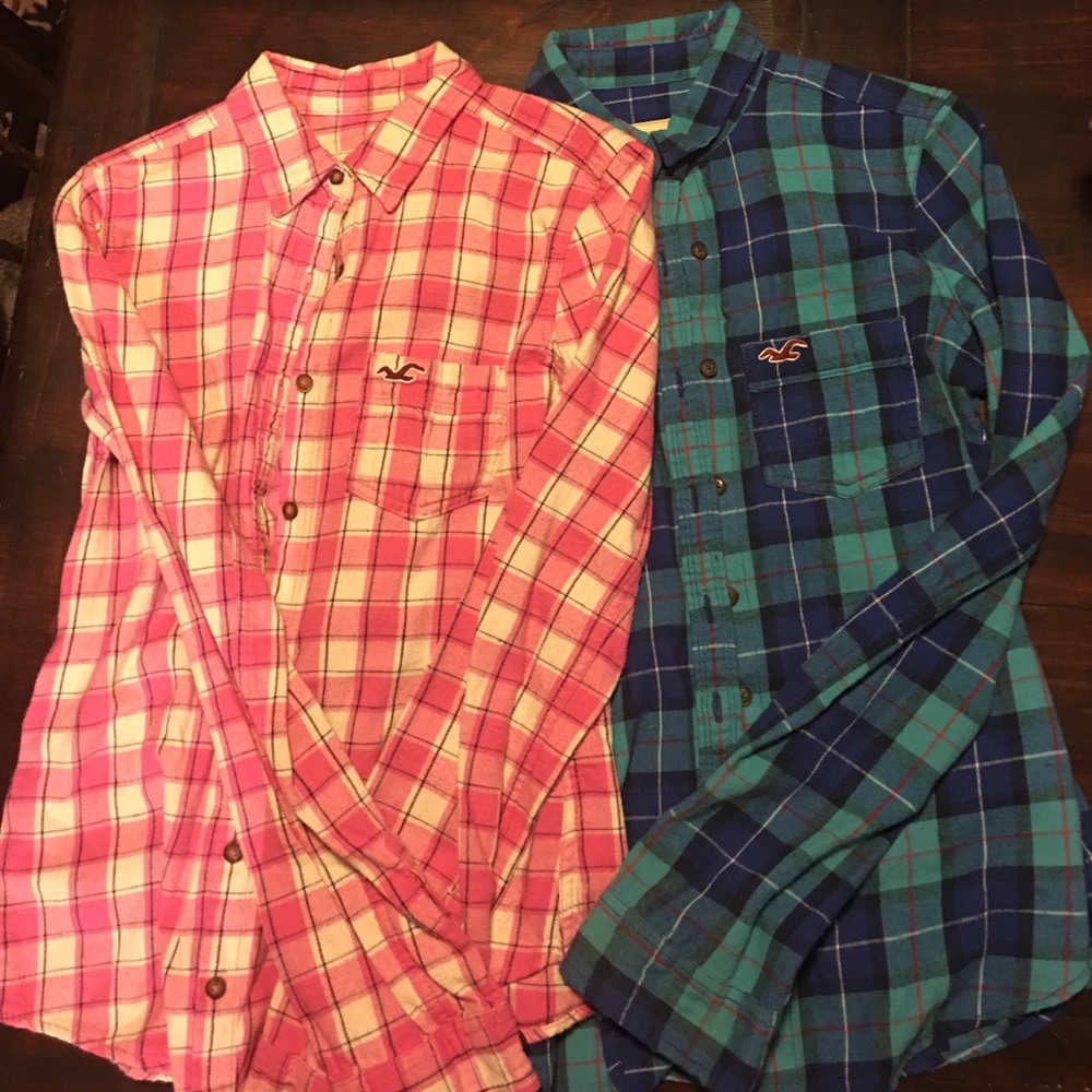 2 women's Hollister plaid shirts