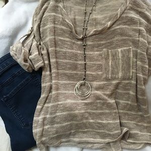 Striped lightweight knit top