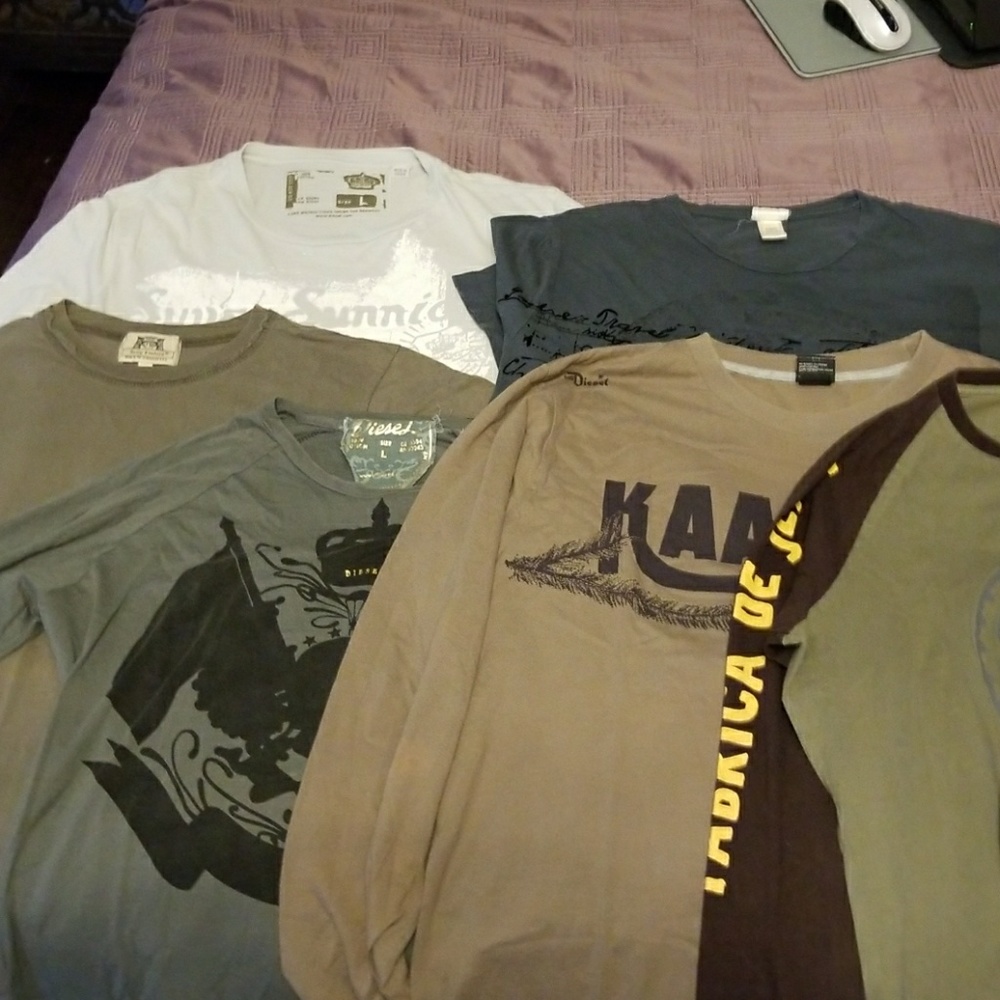 6 t-shirts and 3 polo shirts - everything included