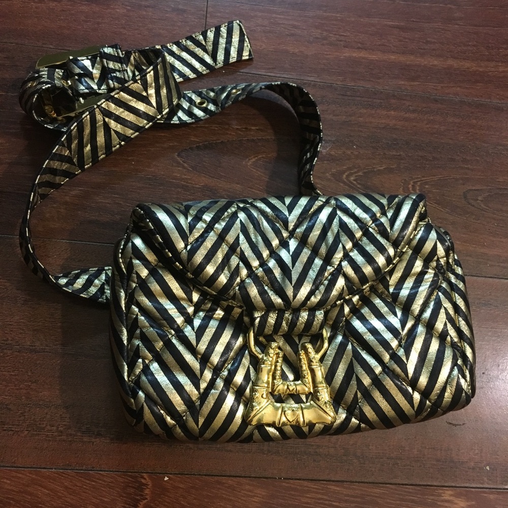 YANA metallic gold leather handbag fanny pack