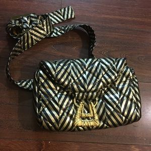 YANA metallic gold leather handbag fanny pack