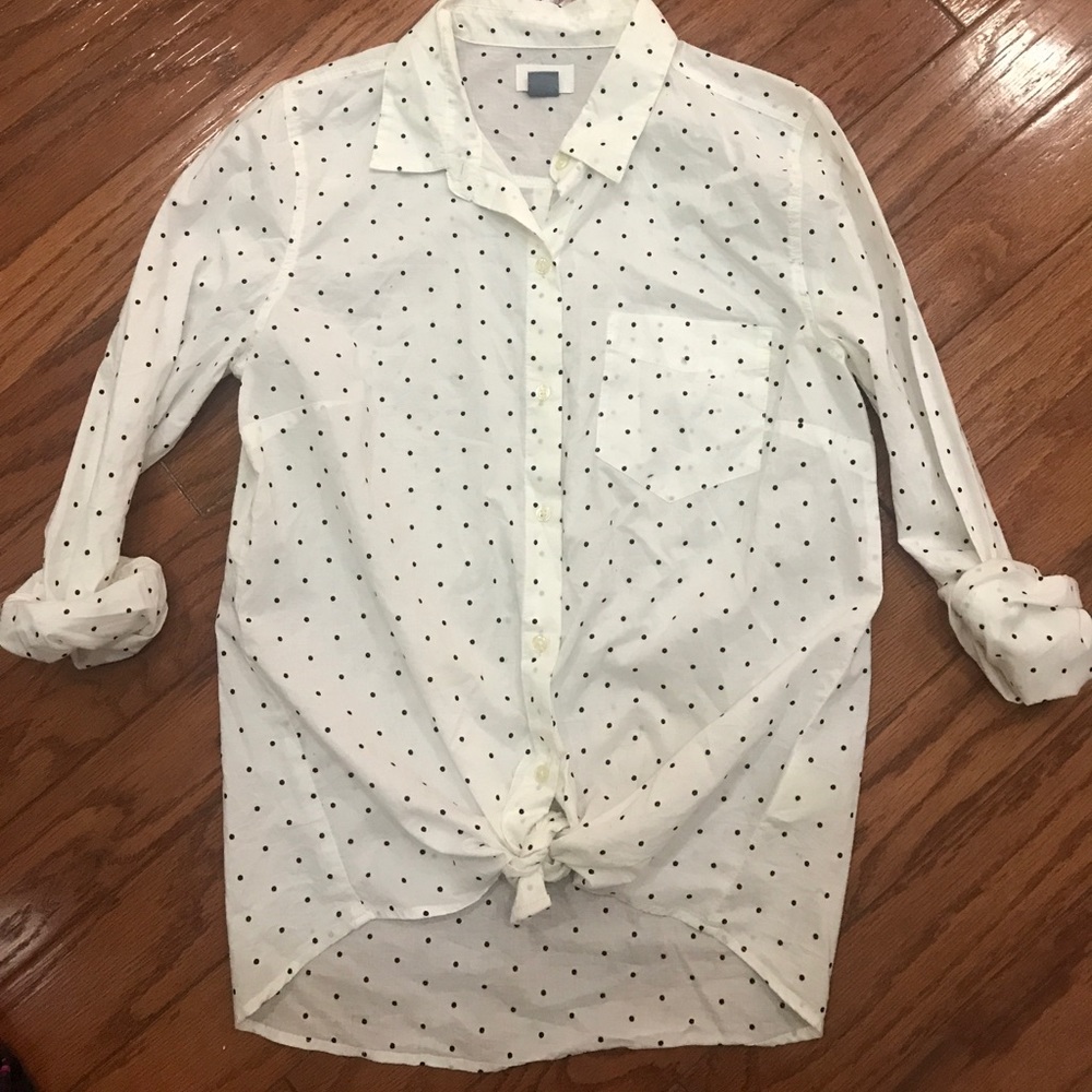 Old Navy Button Down Polka Dot Shirt