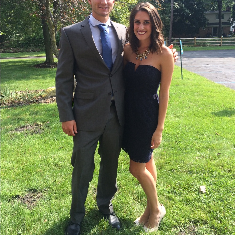 JCrew strapless navy dress