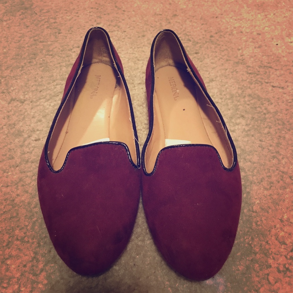 Burgundy work flats