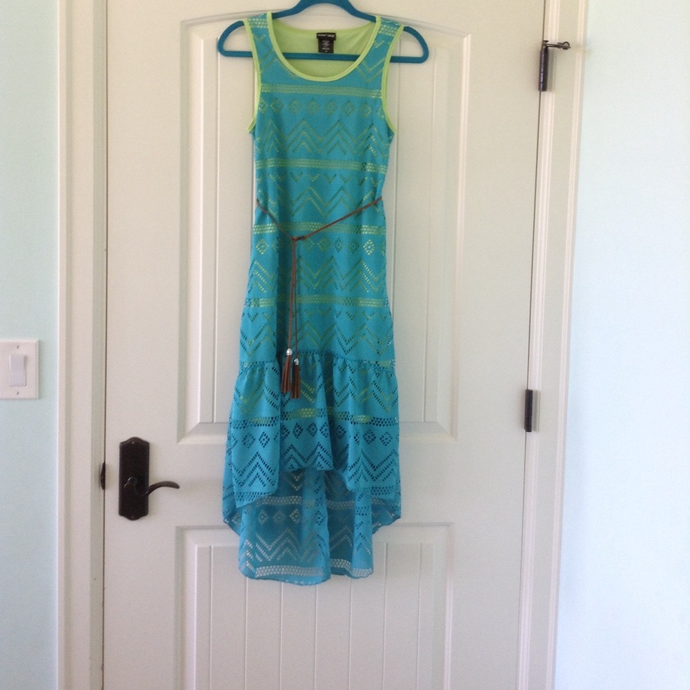 Girls blue and green dress