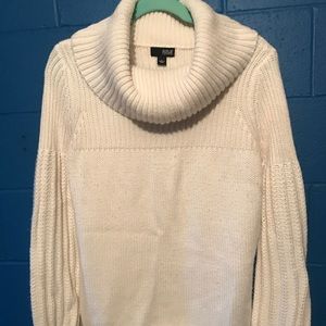 Very warm cream cowl neck sweater. L