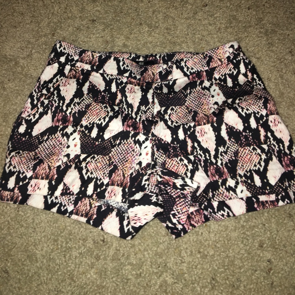 Worn once, H&M snakeskin shorts.