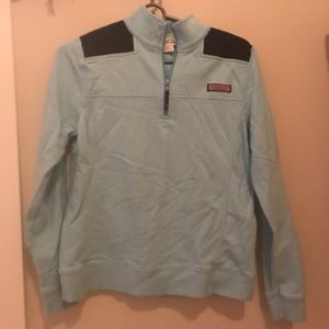 vineyard vines baby blue shep quarter zip