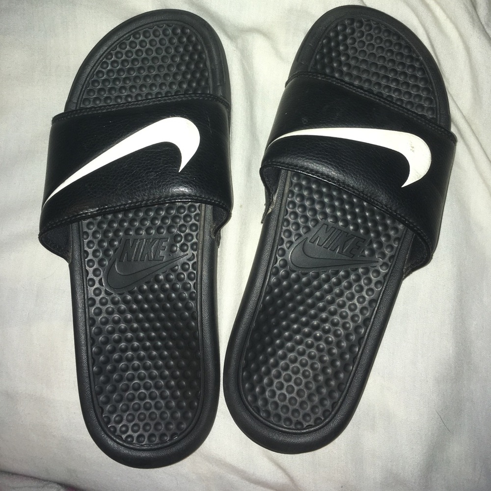 Black Nike Slides