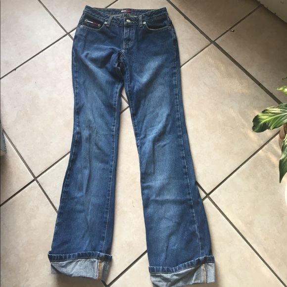 Vintage Tommy Jeans Size 3 Boot Cut Cuffed Bottoms - Picture 4 of 7