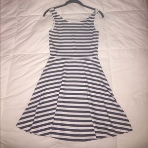 Navy and white striped dress