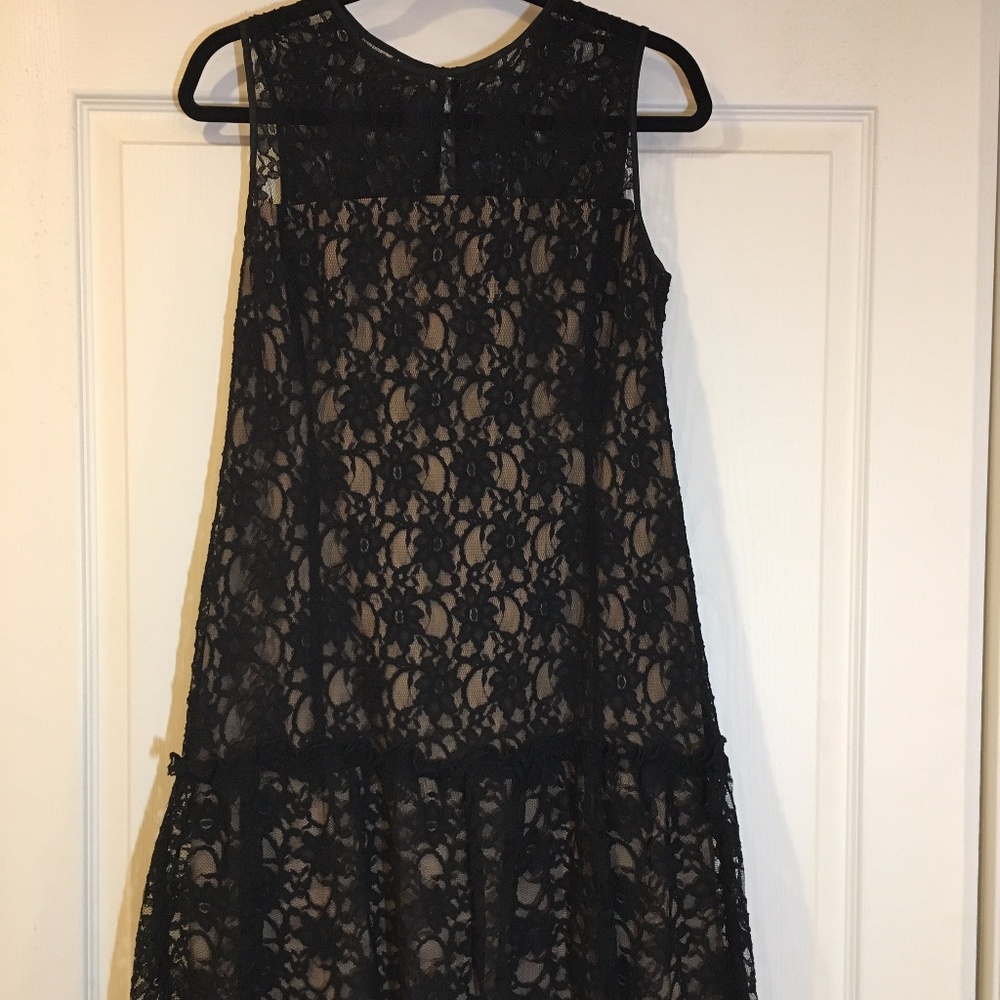 Adrianna Papell Black & Nude Lace Dress