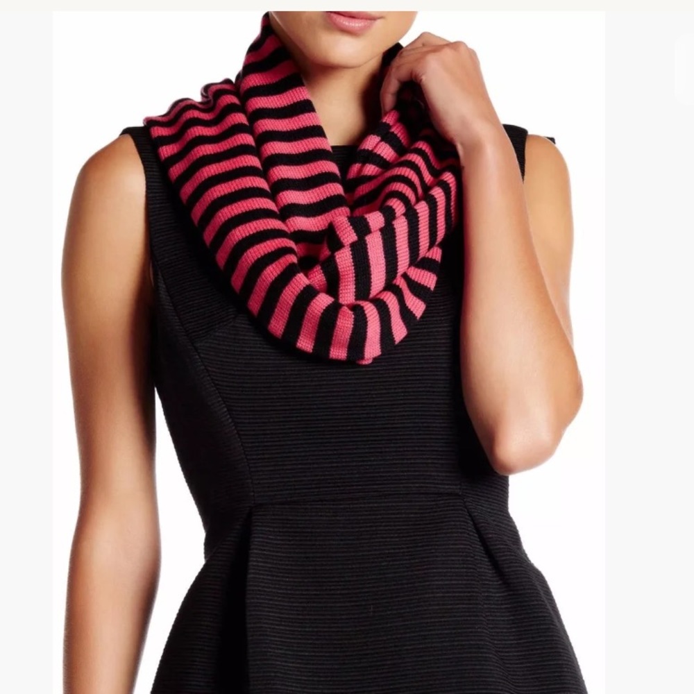 NWTs Kate Spade Pink Striped Wool Scarf Msrp $118