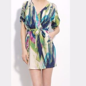 Jack & Ginger Faux Wrap Crepe de Chine Dress