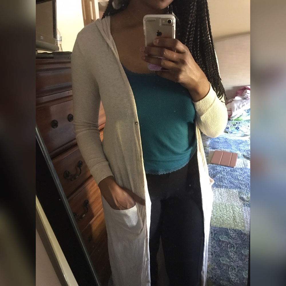 Longline Cardigan With Hood