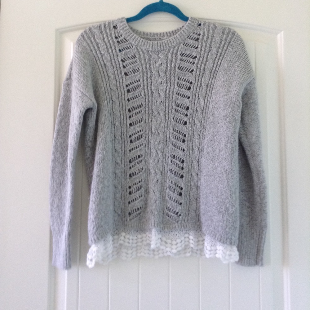 Girls Gray Abercombie sweater
