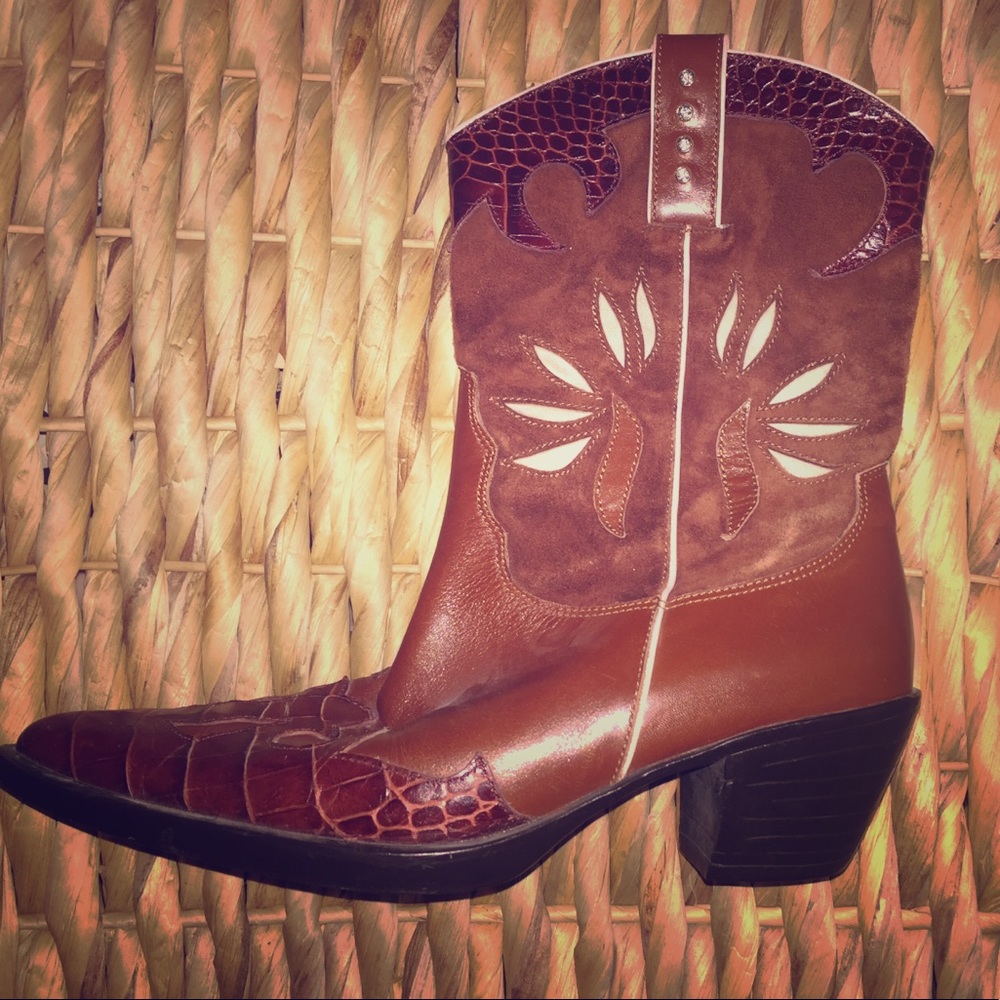EUC Gommus Vintage #Cowboy Boots in Mahogany