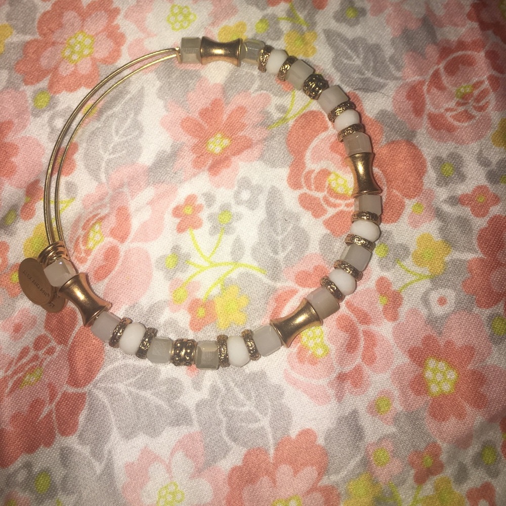 Alex and ani white headed bracelet