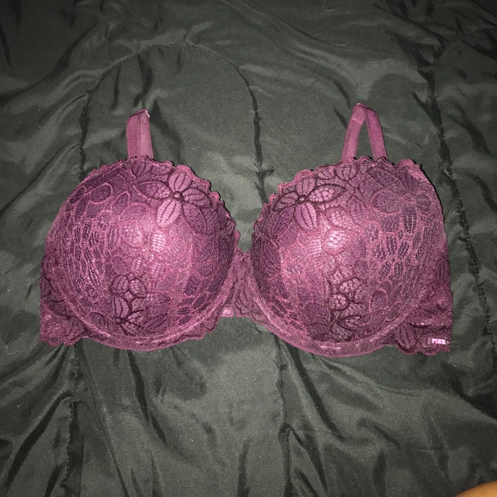 PINK by Victoria's Secret bra 36DD lace maroon
