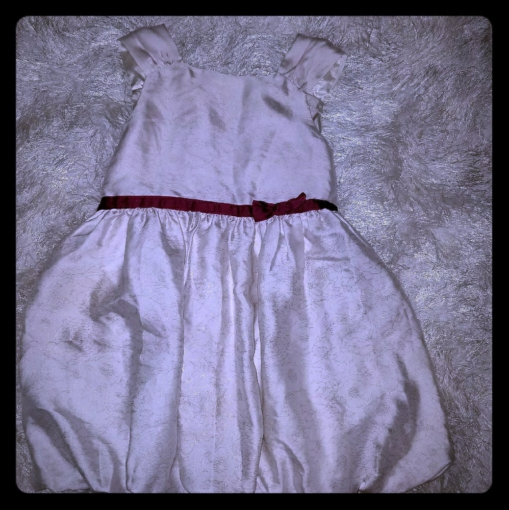 Bubble dress. Has a floral lightly gold pattern.